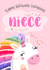 Happy Birthday Gorgeous Niece - Magical Unicorn Card created by Little Cat Creates