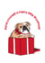 Cute Christmas card with a bulldog jumping out of a box - Merry little Woofmas created by illograph