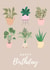 Cute aesthetic birthday card for plant lover created by Savv-E Designs