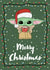 Baby Yoda Christmas Greetings Card created by Chloe Penn Illustration