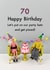 70th birthday created by Bold & Bright Cards