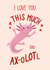 Cute Axolotl Valentines Anniversary card created by Silky Rose Design