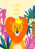 Cute lion card for birthday or father's day. created by Anastasia Ultramarin