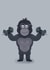 A gorilla pumping iron created by Shannon Flynn