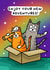 Enjoy your new adventures- cats in a box cute leaving - new home - new job card created by Wafflemamaart