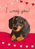 I Woof You Sausage Dog Valentine's Day Card created by Evie Garnett Designs