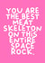Meat skeleton space rock - funny anniversary card for lovers created by Duck & Mustard