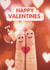 Valentines Day Card - Two Fingers of the Same Hand - Side by Side created by Deborah Woodthorpe Illustration