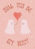 Cute Valentine’s card for your boo - boo love - heart balloon created by Elf Paper Co