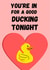 Naughty duck but make it pink - funny valentines card created by Rob Reid