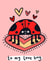 Cute Illustrated Ladybird Lovebug Ladybug Valentine's Card created by Lucy Maggie Designs