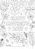 Cute Mother's Day Card - Colour In - Flowers created by Evie Garnett Designs