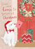 Cute Christmas card - Dog posting card - From Our Home To Yours At Christmas created by Louise Tiler