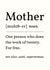 Funny Mother's Day Card - Definition - Mother created by Sundiva Designs