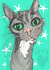 Cute starry cat card for any occasion created by Higgledy Prints