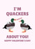 Punny Valentine's Day Card - I'm Quackers About You! created by PopDogShop