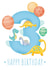Cute 3rd Birthday Dinosaur card created by Trudles Doodles Handmade