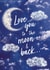 Cute Love you to the moon and back Valentines Day card created by Doodling Bee