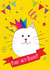 Cute, colourful and fun birthday card for cat lover friends and family created by Kat Pearson