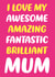 Cute Mother's Day Card - Awesome Amazing Fantastic Mum created by Dean Morris Cards