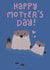 Cute Mother's Day Card - Happy Otter Family - Happy Motter's Day! created by drawnonna