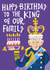 Funny Birthday Card - King Of Our Family - For Dad created by @AimeeStevens.Design