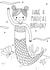 Cute Birthday Card - For Kids - Mermaid Colouring created by Alice Potter