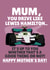 Cheeky Mother's Day Card - Lewis Hamilton - F1 created by PopDogShop