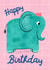 Happy Birthday - Cute Elephant Birthday Card for Kids created by Katherine Lynas
