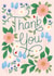 Thank You Card | Pretty | Floral | Hand-Lettering | Pink | Flowers created by Ricicle Cards