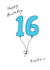 16th birthday card for your nephew with a blue balloon created by A Ray of Sunshine Cards