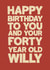 Funny Birthday Card - Forty Year Old Willy created by Running with Scissors
