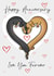 Cute anniversary card - Sausage Dog - Dachshund - Love You Furever created by Laura Deakin