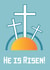 He is Risen - Happy Easter - Three Crosses - Easter Message created by Berklesful Designs
