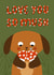 Cute Love Card for her - cute animal love card for dog lover - Valentines day created by Yolidoo