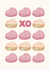 Cute Valentine's Card For Significant Other - XO - I Heart You - Macaron Hearts created by Art Joyeux
