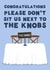 Funny Engagement Card For Friends | Don't Sit Us Next To The Knobs | Congrats created by @tikkled.pink