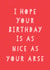 Funny Birthday Card - Nice Arse Birthday Card created by Russet and Gray