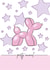 Stars and Pink Balloon Dog Birthday Card - Party Animal Fun Card for a Friend created by Diary of a Craft Girl