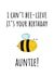 Cute Birthday Card - Bee - Auntie created by Amy (Hedgecards)