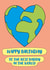 Cute Daddy Birthday Card - World - Heart - Best Daddy created by size3art