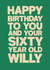 Funny Birthday Card - Sixty Year Old Willy - Perfect for cheeky chappy friends! created by Running with Scissors