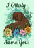 Cute Anniversary or Valentines Card for Significant Other - Floral Otter created by Beth Frost Art