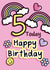 5th Birthday Card | Girls Pink 5th Birthday Card created by The Happy Company