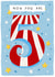 Cute 5th birthday card for children - big 5 with stars - now you are 5 created by Rebecca Bagley
