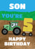 Son Age 5 Birthday Card - Farm Tractor created by @Cupsie's Creations
