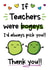 Funny Thank You Card - Teacher - Bogey created by The Laughing Sloth