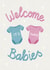 Cute New Baby Card - Twins - Boy and Girl created by Silky Rose Design