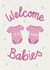 Cute New Baby Card - Twins - Girls created by Silky Rose Design