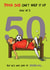 Funny Birthday Card - 50th - Football Dribbling created by Bryony Jackson Walters